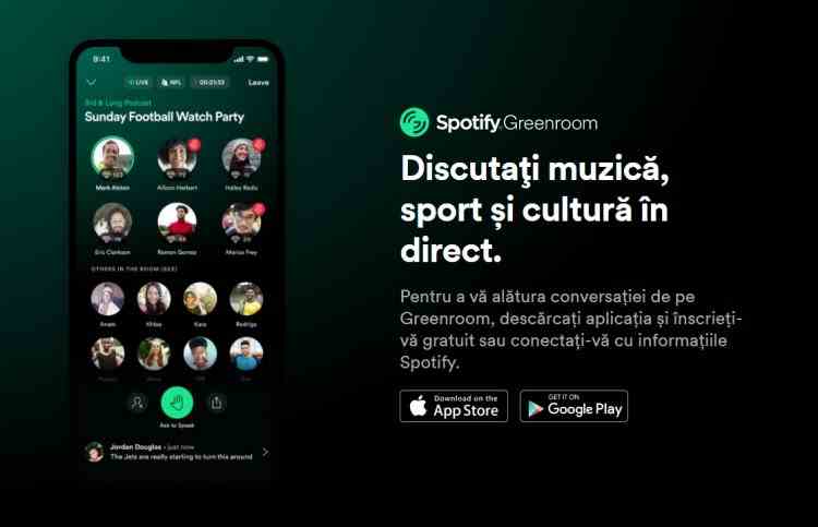 Spotify lansează Greenroom, un rival Clubhouse și Twitter Spaces